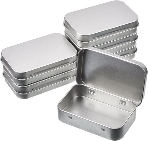 metal hinged tin box|rectangular metal containers with lids.